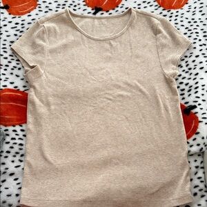 American Eagle Outfitters Light Beige Short Sleeve Tee
